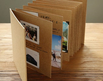 40 Pages ruban fait à la main Kraft accordéon Scrapbook Album photo livre d'aventure Journal de voyage mariage livre d'or Scrapbook bébé livre de mémoire