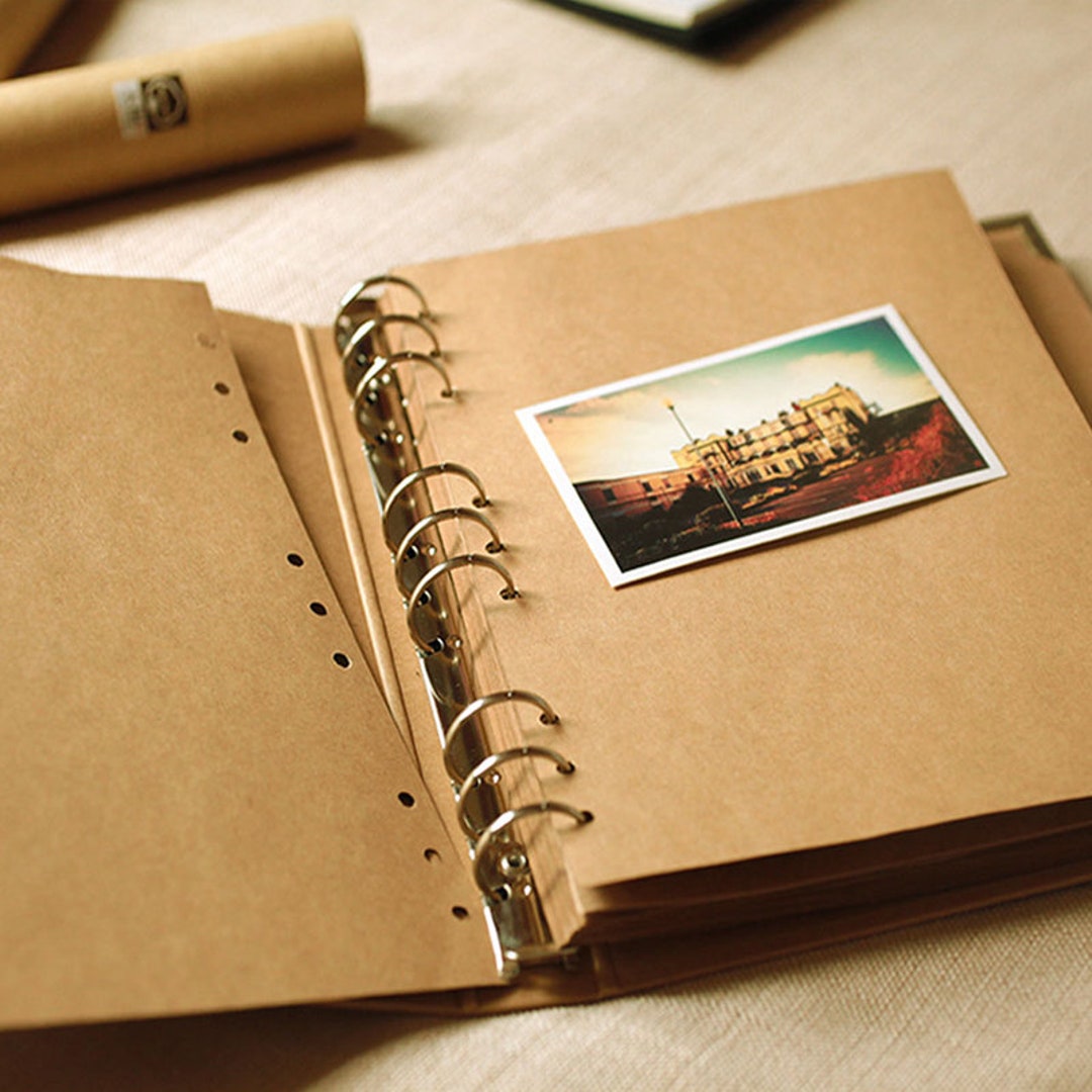 Album Photo Adhésif Vierge 28x27 Cm - Couverture Lin, 40 Pages, Stylo Doré Inclus, Personnalisable Pour Scrapbooking