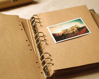 Pusty album ze zdjęciami Kraft, album fotograficzny Instax, ręcznie robiony album ze zdjęciami, retro album ślubny, księga gości, prezent na Walentynki dla niego/niej