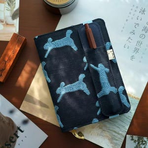 Embroidered Rabbits Notebook A6 A5 Handmade Fabric Journal Portable Notepad Strip Diary Pen Holder Notebook Refillable Journal Cute Planner