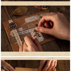 Retro Shaped Stickers Set 30 Pieces 8 Styles Stickers Rich Patterns Map ...