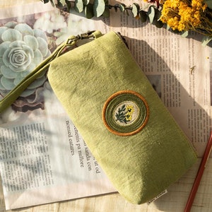 Kit de bordado Estuche para lápices Bolsa con cremallera Bolsa de almacenamiento portátil hecha a mano Bolsa de maquillaje Girasol Margarita Peonía Regalo femenino Ropa Papelería Conjunto