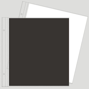 Bolsa de PP transparente cuadrada de 2 anillos, hojas Kraft, negro, blanco, tamaño A4, tarjetas para álbumes de recortes