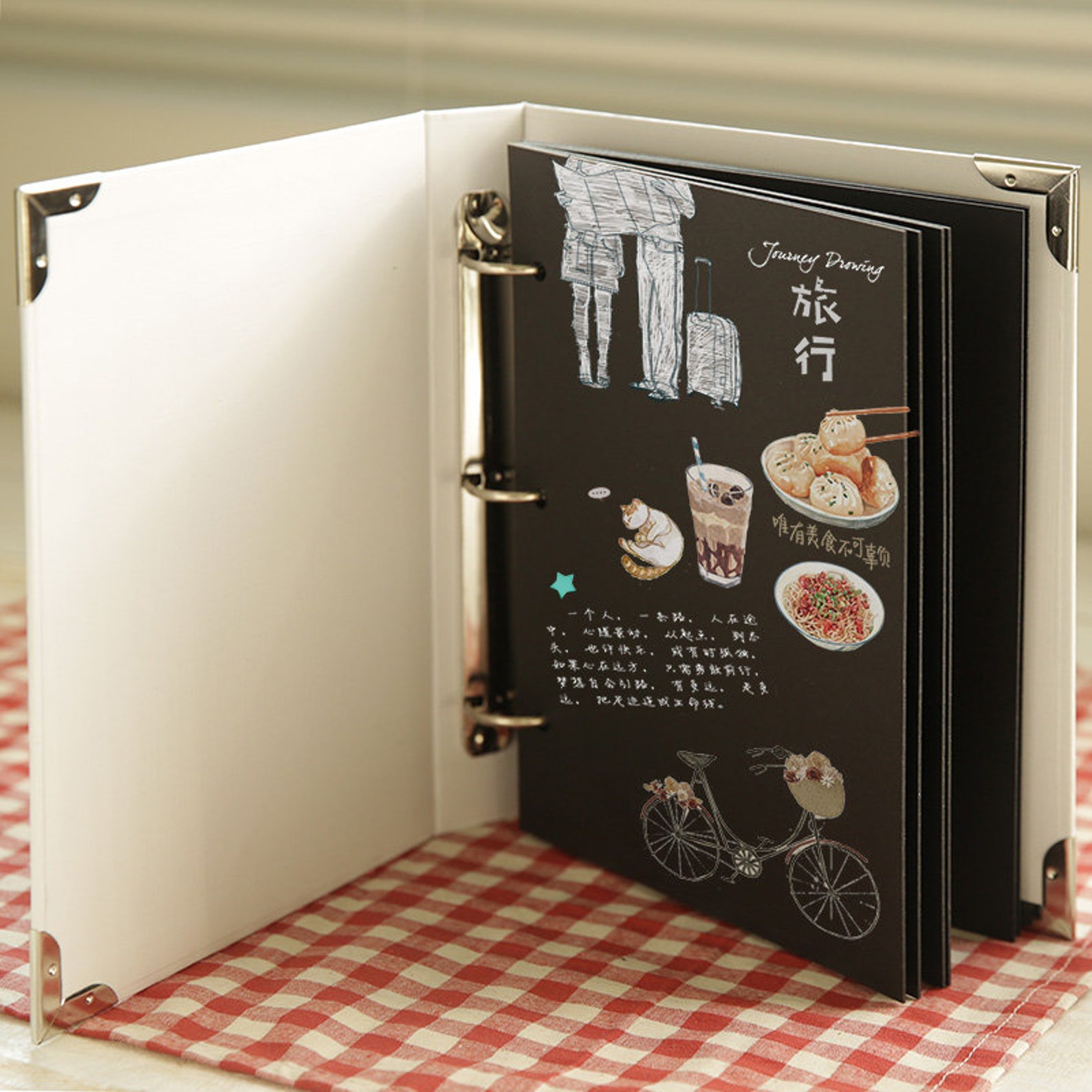 White Cover Black Menu Book, Ring Binder Restaurant Menu, Bakery Menu ...