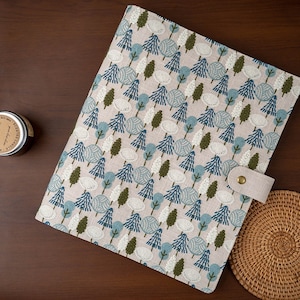 Fabric Document Binder with Embroidered Trees A4 A5 Pregnancy Test Book Multifunctional Paper Binder Receipt Cards Certificate Storage Bag