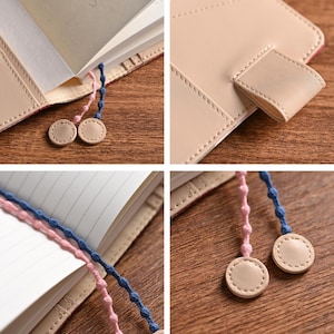 Retro Rose Handmade Notebook Journal Cover A6 A5 B6 Weeks Book Planner Cover Leather Interior for Hobonichi Midori with Pen Loop & Pockets image 7