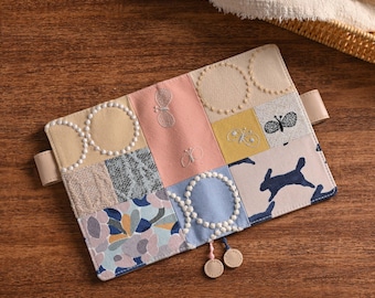 Fabric Covered Journal Patchwork Notebook Covers Handmade Stitch Journal Collage Cloth Art Book with Leather Interior A5 A6 B6 Weeks Cover