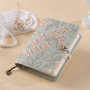Antique Flower Embroidery Notebook Fresh Handmade Journal A6 A5 Portable Fabric Notepad Chinese Style Dairy Book Planner Gift For Girlfriend