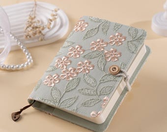 Antique Flower Embroidery Notebook Fresh Handmade Journal A6 A5 Portable Fabric Notepad Chinese Style Dairy Book Planner Gift For Girlfriend