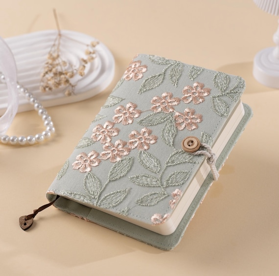 Antique Flower Embroidery Notebook Fresh Handmade Journal A6 A5 Portable Fabric Notepad Chinese Style Dairy Book Planner Gift For Girlfriend