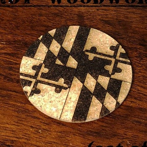 Maryland State Flag Cork Coasters, laser engraved, custom, man cave, personalized, beer (set of 4)