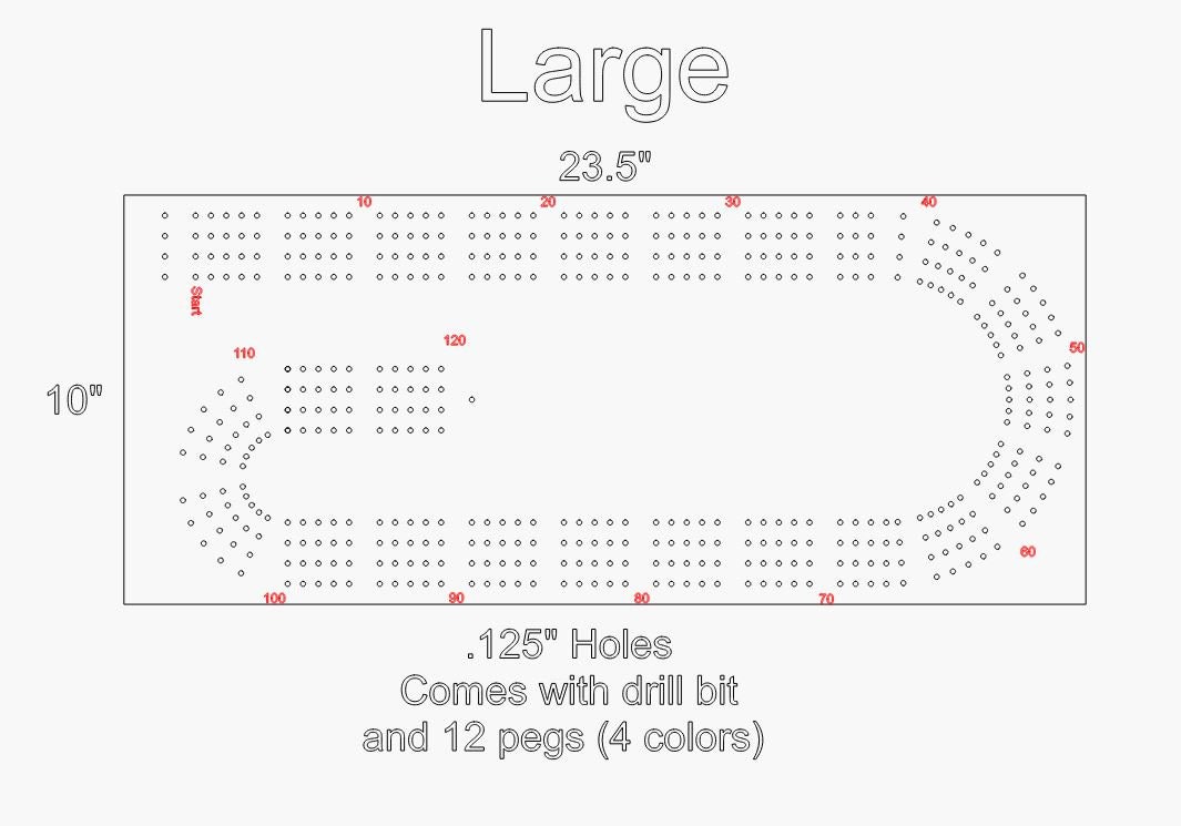 Cribbage Board Template Acrylic, Laser-cut With Drill Bit and 12 Metal ...