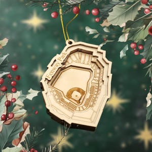 Boston Baseball Stadium 3D Ornament - Laser Cut - Wooden - Christmas