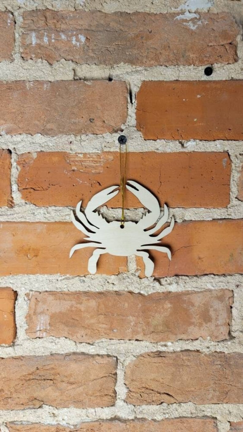 Wooden Crab Ornament Laser Cut Christmas Holiday image 1