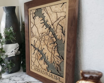 Annapolis 3D wooden map - Maryland - Wall Decor