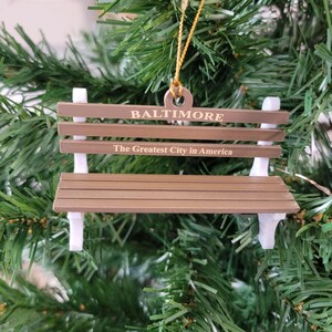 Baltimore Bench 3D Ornament - 3D Printed - Christmas Tree Decor