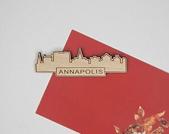 Annapolis Skyline Fridge Magnet - Wooden