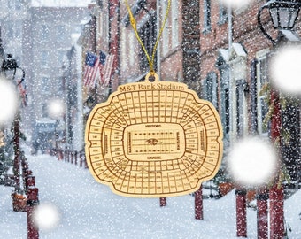 Baltimore Football Stadium Ornament - Laser Cut - Wooden - Christmas - MADE IN BALTIMORE