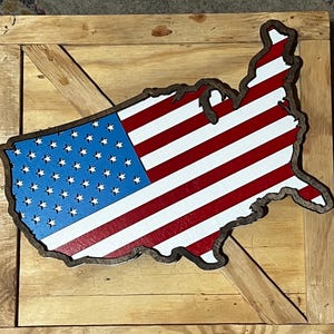 Archivos compatibles con láser en capas Archivo digital SVG DXF AI de la bandera de los Estados Unidos de América
