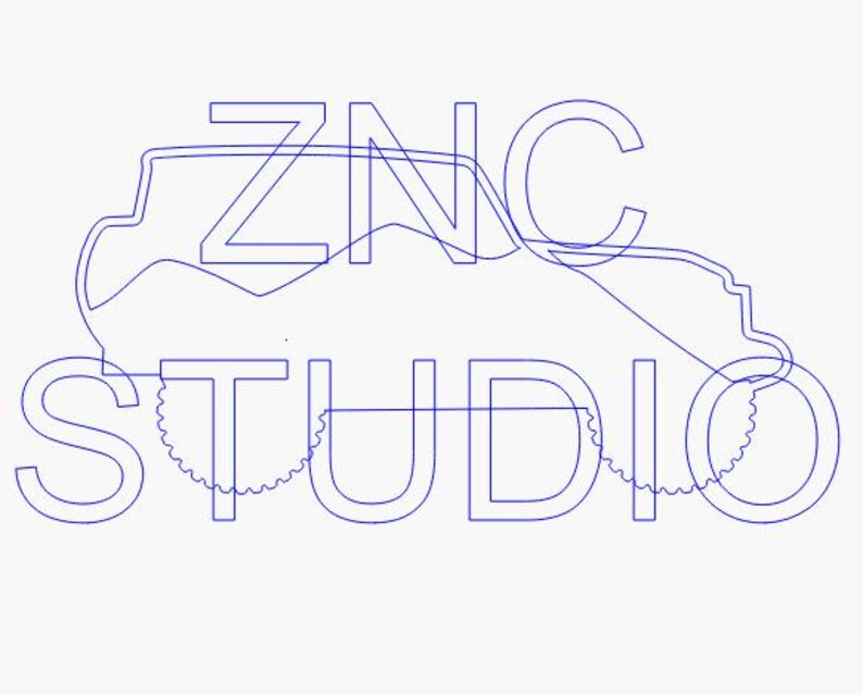 May include: Blue line art logo featuring the text "ZNC STUDIO" with a stylized off-road vehicle design incorporated into the letters. The design is set against a white background.