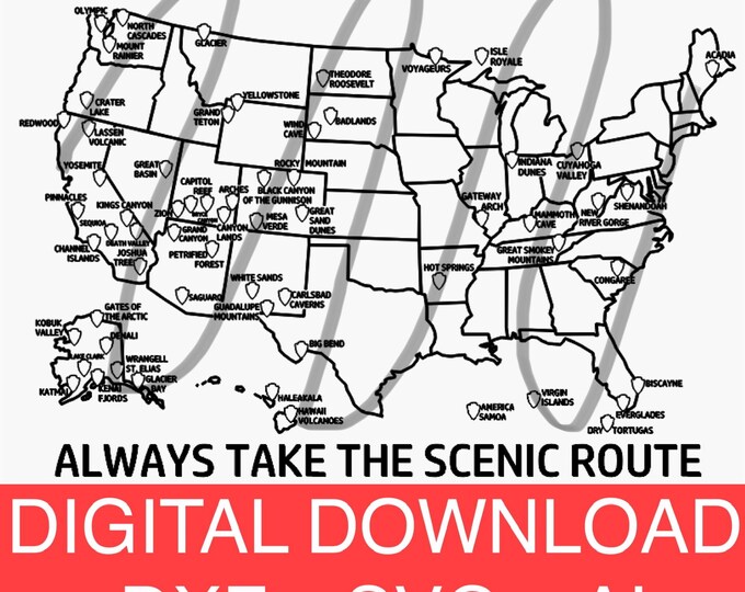 State Tracking Map United States National Parks Map, Tracking Travel Map, Printable State ...