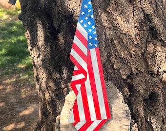 Bandera estadounidense drapeada en formato SVG - Archivo de corte láser de bandera - Arte mural patriótico - Archivo de grabado láser Glowforge Xtool