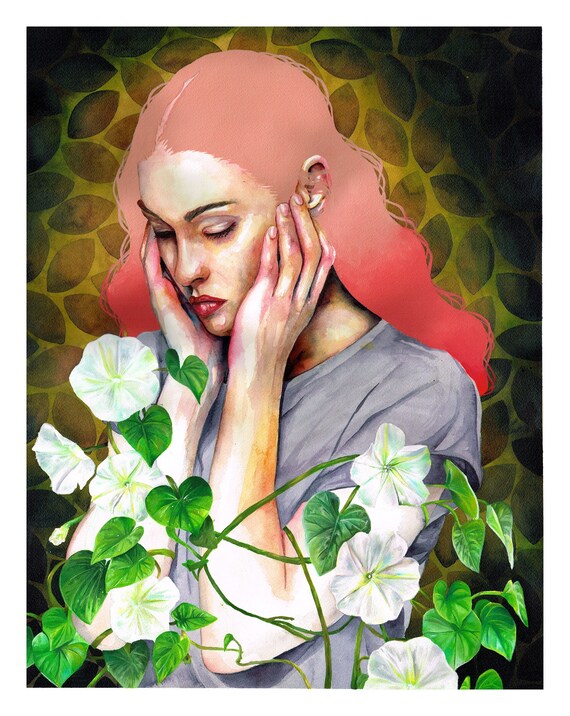 Efeu - Original Acryl Tusche und Gouache Gemlde - Rhianna Catt - Etsy  sterreich