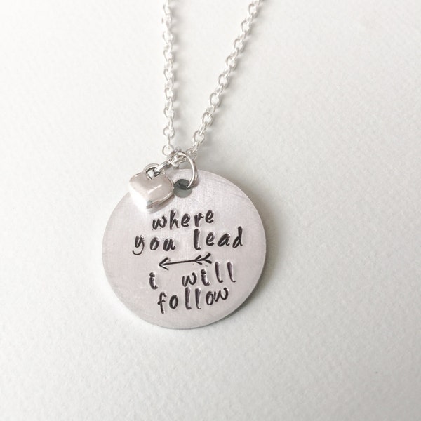 Gilmore Girls necklace, Gilmore girls, Lorelai and Rory, Gilmore Girls gift, Where you lead, i will follow, gifts for her, Gilmore Girls fan