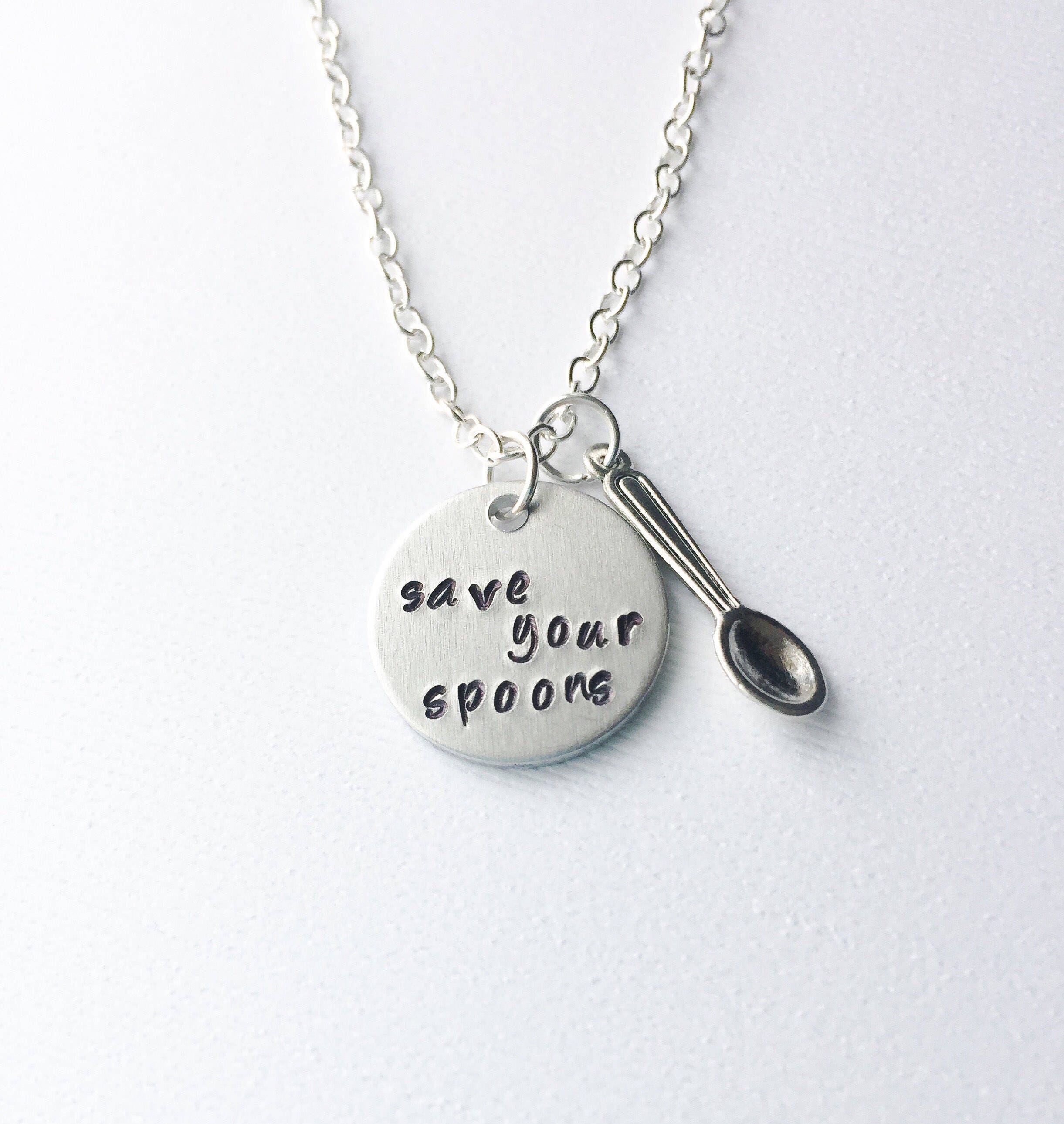 Save your spoons spoon theory chronic pain spoon necklace Etsy