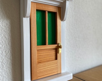 Green glass window Fairy Door