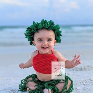 Lilo Crochet Outfit, Lilo Costume, Hawaiian Photo Prop, Lilo & Stitch Party, Crochet Lilo and Stitch, Hawaiian Pincess, Lilos Hula Outfit