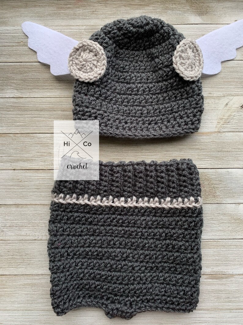 Marvels Thor Advengers Halloween Thor Costume crochet Thor Thor Beanie Set Thor God of Thinsaer Baby Shower Gift Thor Baby Set