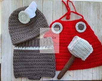 Thor Beanie Set, Thor Baby Set, Thor Costume, Toddler party, Avengers, Crochet Thor, Halloween, Thor God of Thunder, Marvels Thor
