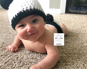 Crochet Panda, Crochet Panada Bear, Panda Baby Set, Newborn Photography , Monthly Baby Photos, New Born Baby Set