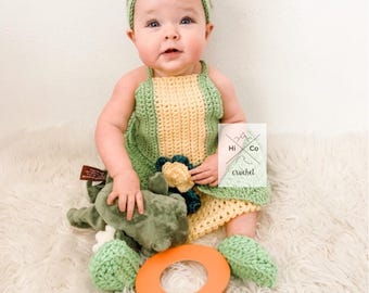 Tiana inspired Costume, Crochet Tiana Outfit, Disney The Princess and the Frog, Princess tea Birthday Party,  Halloween costume, Tiana dress