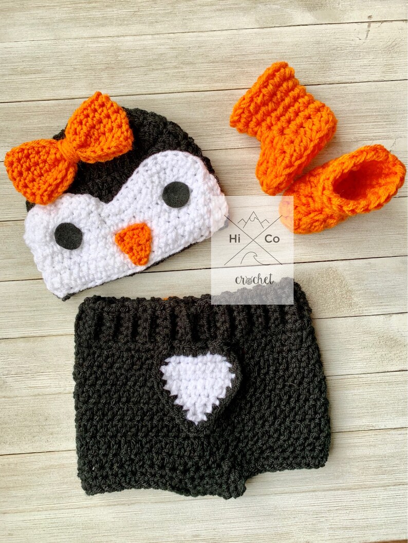 NewBorn Photography Baby penguin Set Baby Shower Gift Penguin Nursery Penguin Baby Set Crochet penguin Baby Set Baby penguin Costume