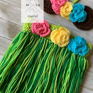Baby First Luau Outfit, luau Costume, First Luau Hula Birthday, Hawaiian birthday Luau Theme, Crochet Baby Moana Costume, Hula Costume