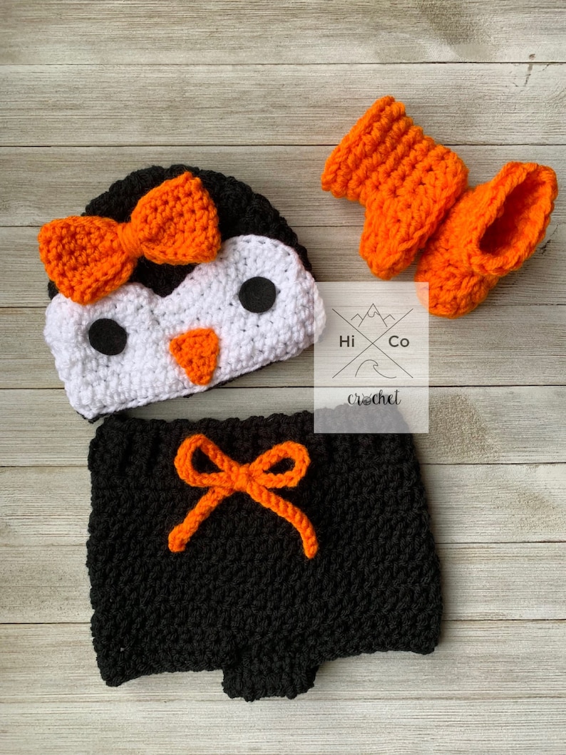 NewBorn Photography Baby penguin Set Baby Shower Gift Penguin Nursery Penguin Baby Set Crochet penguin Baby Set Baby penguin Costume
