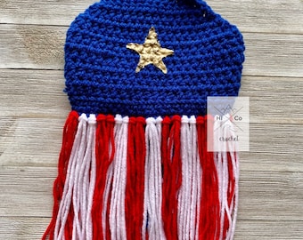 Crochet captain America Halter top, captain America top, Captain America toddler top, Captain America Costume, Avengers,crochet cap America