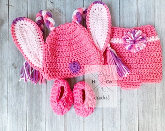 Crochet Lilo and Stitch Inspired Baby Set, Angel Costume