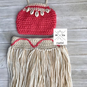 Baby Moana Outfit, Baby Moana Costume, First Birthday, Moana Theme, Crochet Baby Moana Costume, Moana Party, Baby Moana image 2