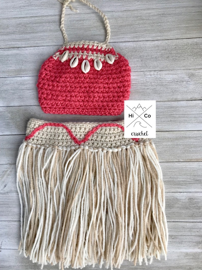 Baby Moana Outfit, Baby Moana Costume, First Birthday, Moana Theme, Crochet Baby Moana Costume, Moana Party, Baby Moana image 2