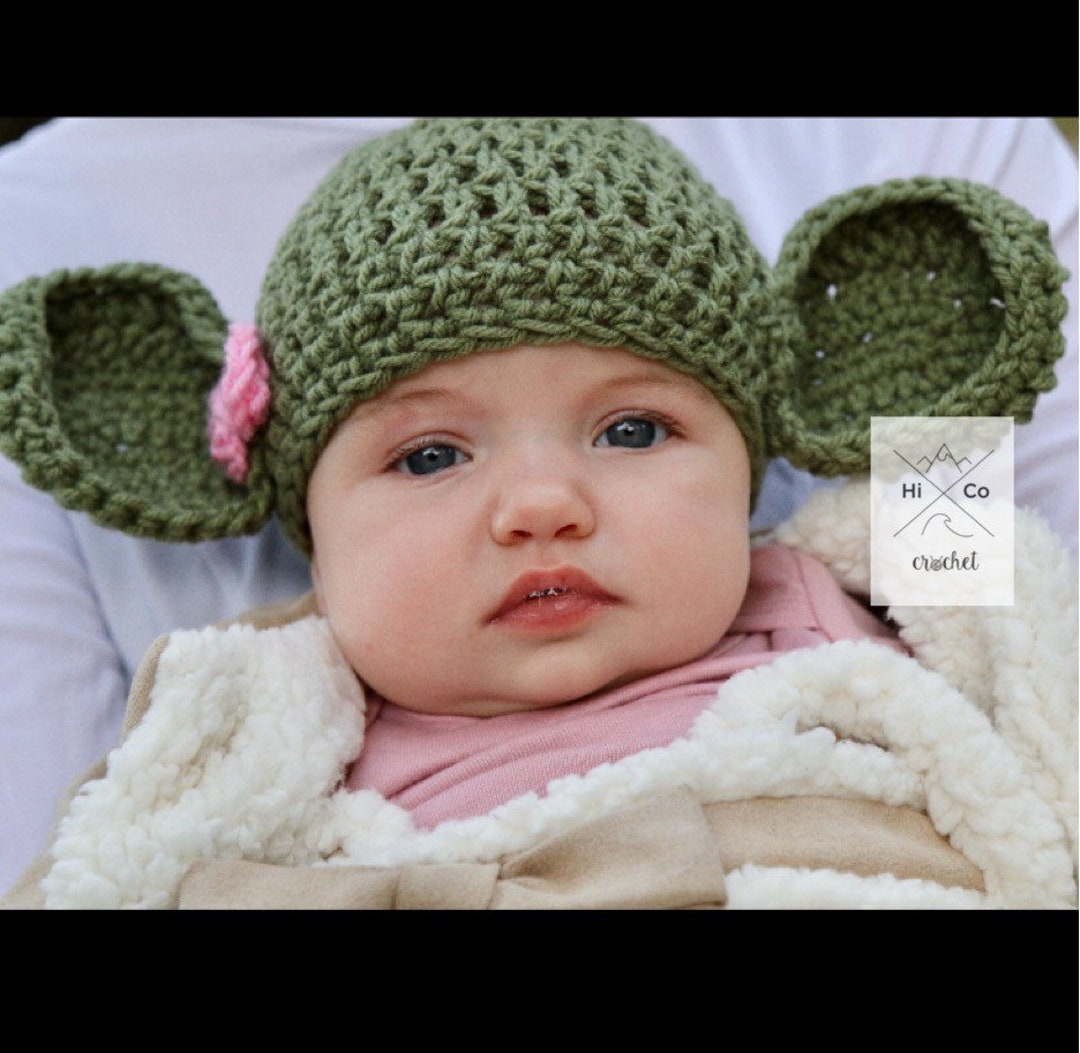 Yoda Beanie, Yoda Baby Beanie , Yoda Hat Costume, Star Wars, Crochet