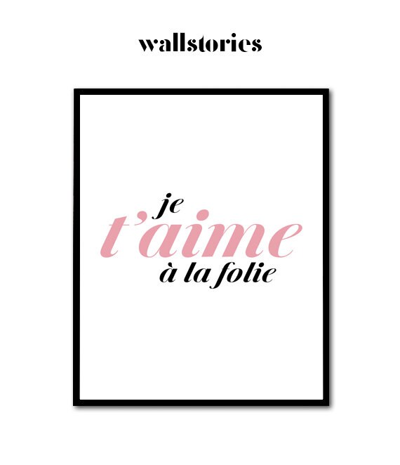 French Quote French Print Love Print French Wall Art Etsy