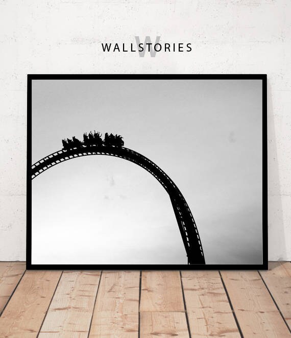 Roller Coaster Print Roller Coaster Photography Black & | Etsy