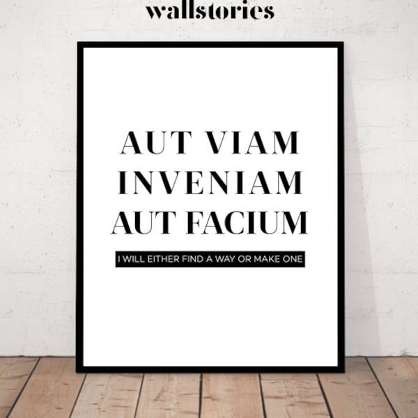 Impression latine, mots sages, citations sur latin, citation latine, décor de bureau, affiche de motivation latine, motivation art, art mural latin, art latin