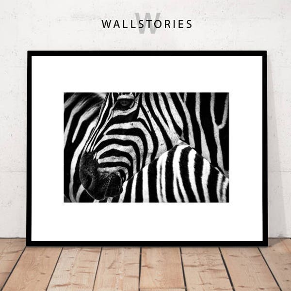 Zebra Print, Black and White, Close-up Zebra, Back and White Print, Wall art, Modern Photography, Minimalist, Zebra Photography, Zebra Decor