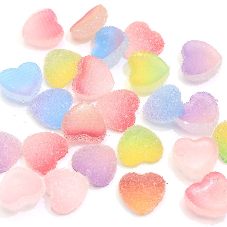 Wholesale Fake Candy Resin Cabochon Flatback Heart Shape Etsy