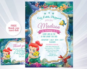 Ariel Invitation Etsy