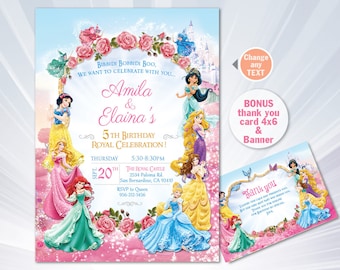 princess invitations princess birthday party invitations etsy invitations princess birthday party